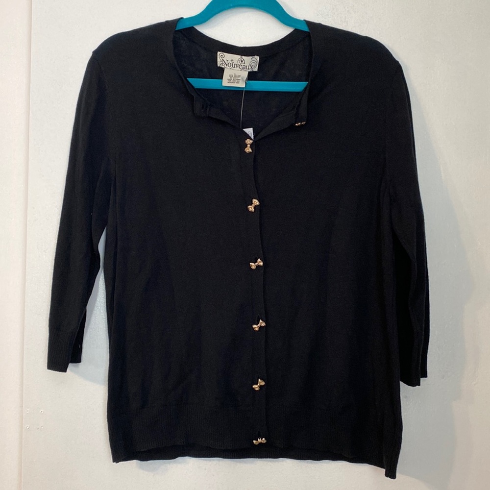 🆕 Button Up Nouveaux Black Sweater NWT